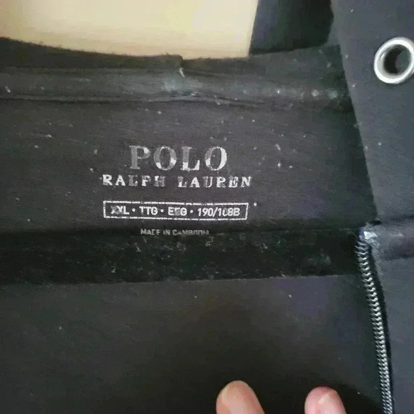 Polo Ralph Lauren Full Zip Plaid 'P' Hoodie Black Hooded Sweater Jacket Mens XXL - Picture 4 of 6